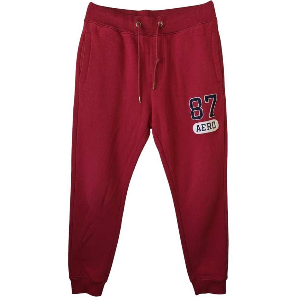 Aeropostale AERO Womens Red Jogger Sweatpants Drawstring Fleece Lined Size S